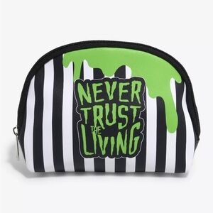 Bioworld Beetlejuice Never Trust the Living Cosmetics Bag